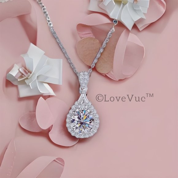 Certified 5ct. t.w. Diamond Halo Teardrop Necklace - Picture 5 of 14